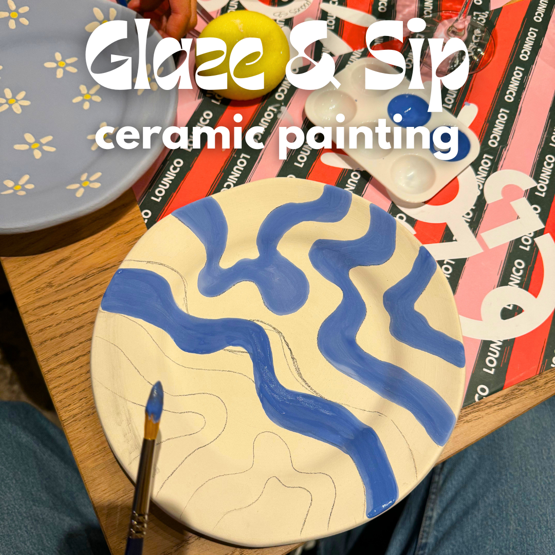 "Glaze & Sip" Ceramic Painting Workshop